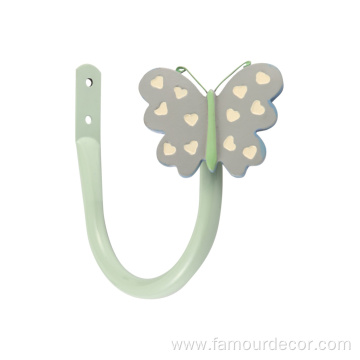 Wholesale J Shape Metal Curtain Hook Butterfly Decoration